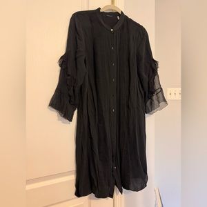 Crepe shirt dress